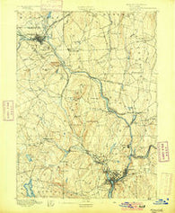 Norwich Connecticut Historical topographic map, 1:62500 scale, 15 X 15 Minute, Year 1892