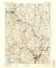 Norwich Connecticut Historical topographic map, 1:62500 scale, 15 X 15 Minute, Year 1892