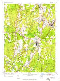 Plainfield Connecticut Historical topographic map, 1:24000 scale, 7.5 X 7.5 Minute, Year 1953