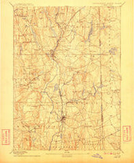 Putnam Connecticut Historical topographic map, 1:62500 scale, 15 X 15 Minute, Year 1893