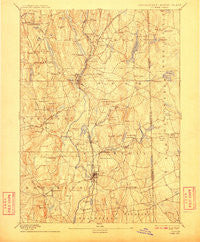 Putnam Connecticut Historical topographic map, 1:62500 scale, 15 X 15 Minute, Year 1893