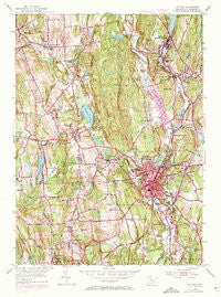 Putnam Connecticut Historical topographic map, 1:24000 scale, 7.5 X 7.5 Minute, Year 1955