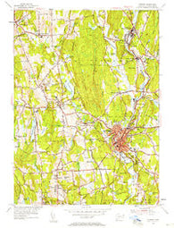 Putnam Connecticut Historical topographic map, 1:24000 scale, 7.5 X 7.5 Minute, Year 1955