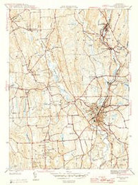 Putnam Connecticut Historical topographic map, 1:31680 scale, 7.5 X 7.5 Minute, Year 1945