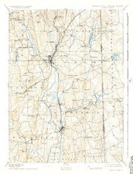 Putnam Connecticut Historical topographic map, 1:62500 scale, 15 X 15 Minute, Year 1893