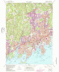 Stamford Connecticut Historical topographic map, 1:24000 scale, 7.5 X 7.5 Minute, Year 1960