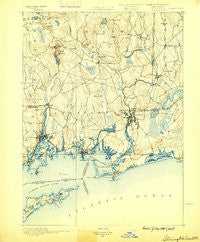 Stonington Connecticut Historical topographic map, 1:62500 scale, 15 X 15 Minute, Year 1889
