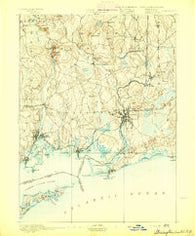 Stonington Connecticut Historical topographic map, 1:62500 scale, 15 X 15 Minute, Year 1893