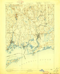 Stonington Connecticut Historical topographic map, 1:62500 scale, 15 X 15 Minute, Year 1893