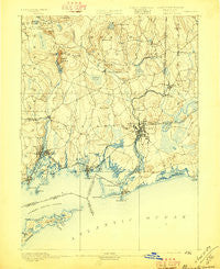 Stonington Connecticut Historical topographic map, 1:62500 scale, 15 X 15 Minute, Year 1893