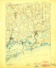 Stonington Connecticut Historical topographic map, 1:62500 scale, 15 X 15 Minute, Year 1893