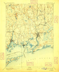 Stonington Connecticut Historical topographic map, 1:62500 scale, 15 X 15 Minute, Year 1893