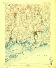 Stonington Connecticut Historical topographic map, 1:62500 scale, 15 X 15 Minute, Year 1893