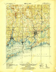 Stonington Connecticut Historical topographic map, 1:62500 scale, 15 X 15 Minute, Year 1921
