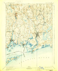 Stonington Connecticut Historical topographic map, 1:62500 scale, 15 X 15 Minute, Year 1893