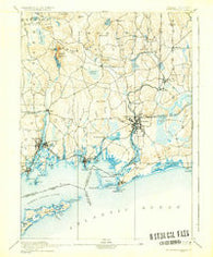 Stonington Connecticut Historical topographic map, 1:62500 scale, 15 X 15 Minute, Year 1893