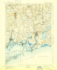 Stonington Connecticut Historical topographic map, 1:62500 scale, 15 X 15 Minute, Year 1893