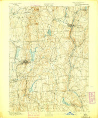 Tolland Connecticut Historical topographic map, 1:62500 scale, 15 X 15 Minute, Year 1892