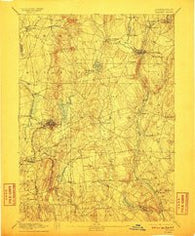 Tolland Connecticut Historical topographic map, 1:62500 scale, 15 X 15 Minute, Year 1892