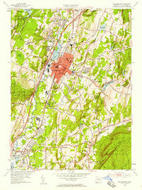 Wallingford Connecticut Historical topographic map, 1:24000 scale, 7.5 X 7.5 Minute, Year 1954