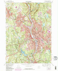 Waterbury Connecticut Historical topographic map, 1:24000 scale, 7.5 X 7.5 Minute, Year 1968