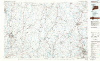 Waterbury Connecticut Historical topographic map, 1:100000 scale, 30 X 60 Minute, Year 1985