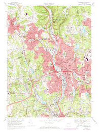 Waterbury Connecticut Historical topographic map, 1:24000 scale, 7.5 X 7.5 Minute, Year 1968