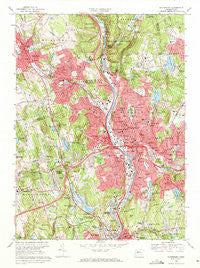 Waterbury Connecticut Historical topographic map, 1:24000 scale, 7.5 X 7.5 Minute, Year 1968
