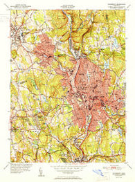 Waterbury Connecticut Historical topographic map, 1:31680 scale, 7.5 X 7.5 Minute, Year 1951