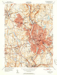 Waterbury Connecticut Historical topographic map, 1:31680 scale, 7.5 X 7.5 Minute, Year 1951