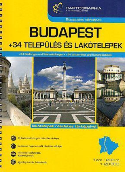 Buy map BUDAPEST +34 settlements atlas (21x26,5 cm, spiral)