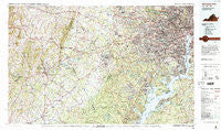 Washington West District of Columbia Historical topographic map, 1:100000 scale, 30 X 60 Minute, Year 1986