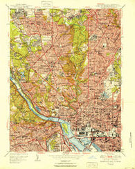 Washington West District of Columbia Historical topographic map, 1:24000 scale, 7.5 X 7.5 Minute, Year 1951