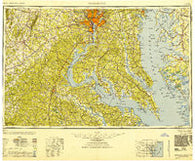 Washington District of Columbia Historical topographic map, 1:250000 scale, 1 X 2 Degree, Year 1948