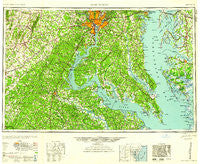Washington District of Columbia Historical topographic map, 1:250000 scale, 1 X 2 Degree, Year 1961