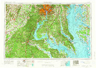 Washington District of Columbia Historical topographic map, 1:250000 scale, 1 X 2 Degree, Year 1957