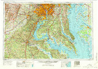 Washington District of Columbia Historical topographic map, 1:250000 scale, 1 X 2 Degree, Year 1957