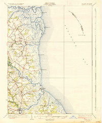 Bowers Delaware Historical topographic map, 1:62500 scale, 15 X 15 Minute, Year 1936