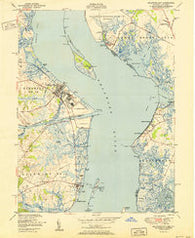 Delaware City Delaware Historical topographic map, 1:24000 scale, 7.5 X 7.5 Minute, Year 1951