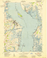 Delaware City Delaware Historical topographic map, 1:24000 scale, 7.5 X 7.5 Minute, Year 1951