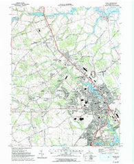 Dover Delaware Historical topographic map, 1:24000 scale, 7.5 X 7.5 Minute, Year 1993