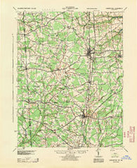 Harrington Delaware Historical topographic map, 1:62500 scale, 15 X 15 Minute, Year 1944