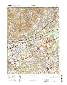 Newark East Delaware Current topographic map, 1:24000 scale, 7.5 X 7.5 Minute, Year 2016