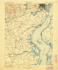 Wilmington Delaware Historical topographic map, 1:62500 scale, 15 X 15 Minute, Year 1906