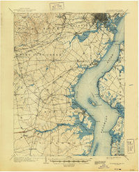 Wilmington Delaware Historical topographic map, 1:62500 scale, 15 X 15 Minute, Year 1906