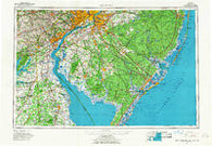 Wilmington Delaware Historical topographic map, 1:250000 scale, 1 X 2 Degree, Year 1966