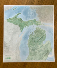 Buy map Landforms of Michigan Wall Map