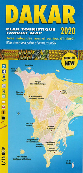Buy map Dakar : plan touristique : 1/16 000 : Avec index des rues et centres dintérêt = Dakar : tourist map : 1/16 000 : With streets and points of interests index