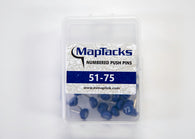 Buy map Map Push Pins, Blue, Numbered 51-75