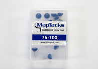 Buy map Map Push Pins, Blue, Numbered 76-100